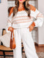 Zigzag Geometric Pattern Round Neck Sweater nicholesgifts