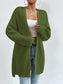 Open Front Dropped Shoulder Slit Cardigan nicholesgifts