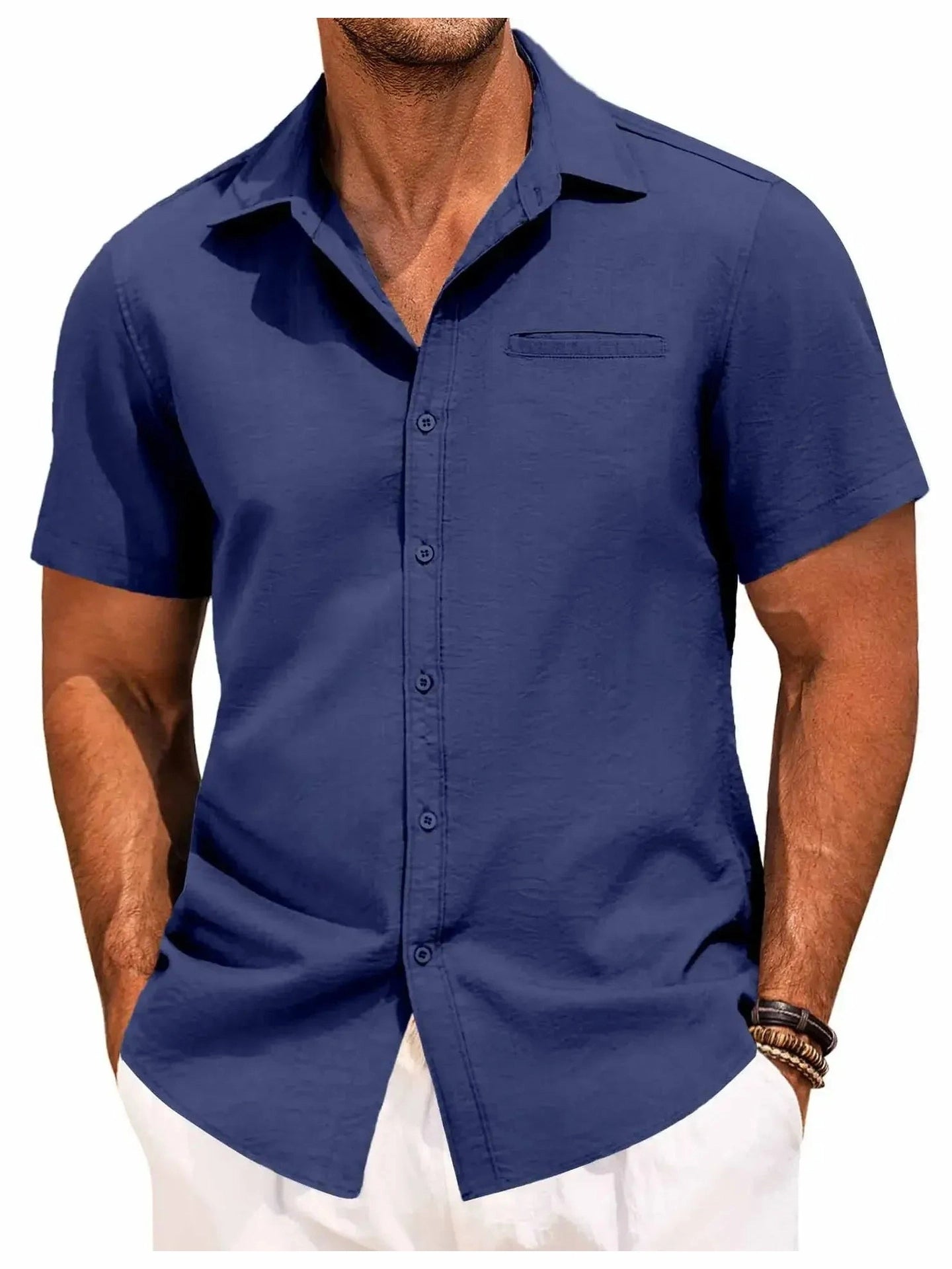 Men's Plus Size Classic Short Sleeve Button Down Shirt NicholesGifts