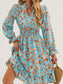 Floral Print Flounce Sleeve Ruffle Hem Dress nicholesgifts