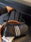Striped Adjustable Strap Duffel Bag nicholesgifts