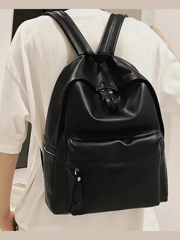 PU Leather Zip Backpack Bag nicholesgifts