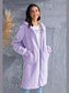 Double Take Full Size Hooded Teddy Bear Jacket with Thumbholes nicholesgifts