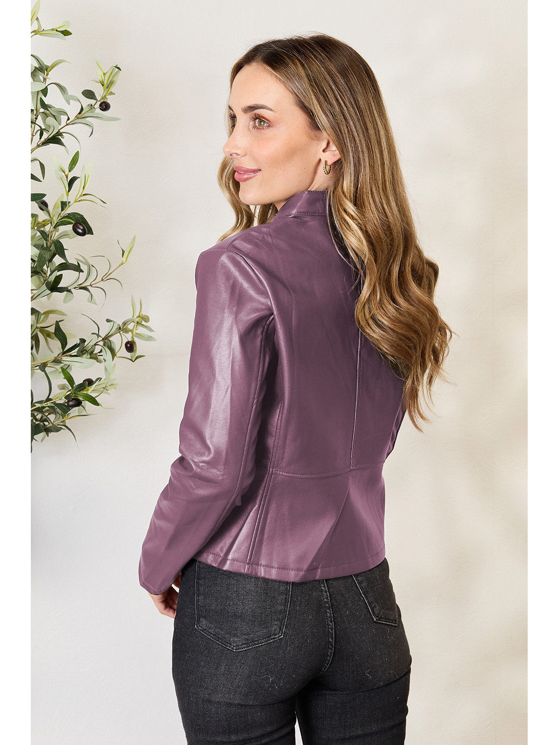 NicholesGifts Women Mock Neck Zip Up Jacket NicholesGifts