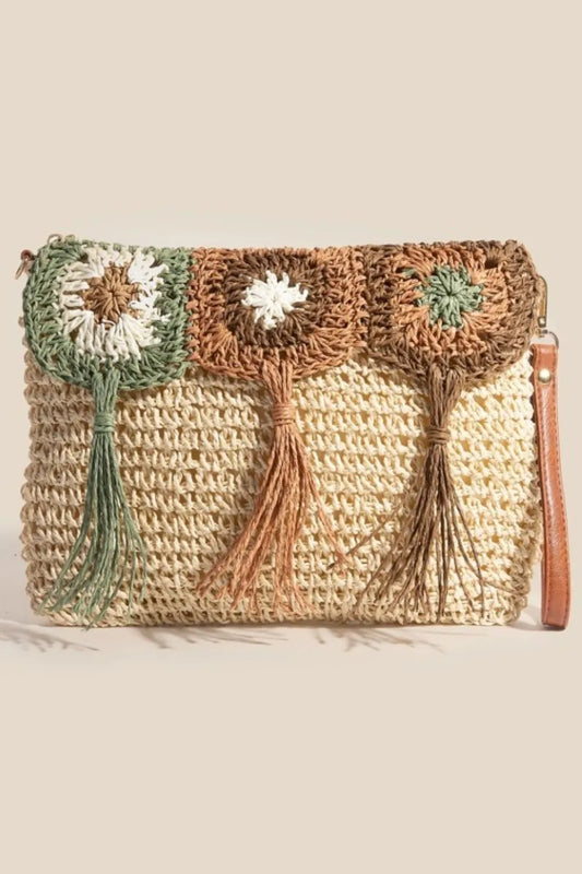 Fame Intricate Tassel Braided Crossbody Bag Trendsi
