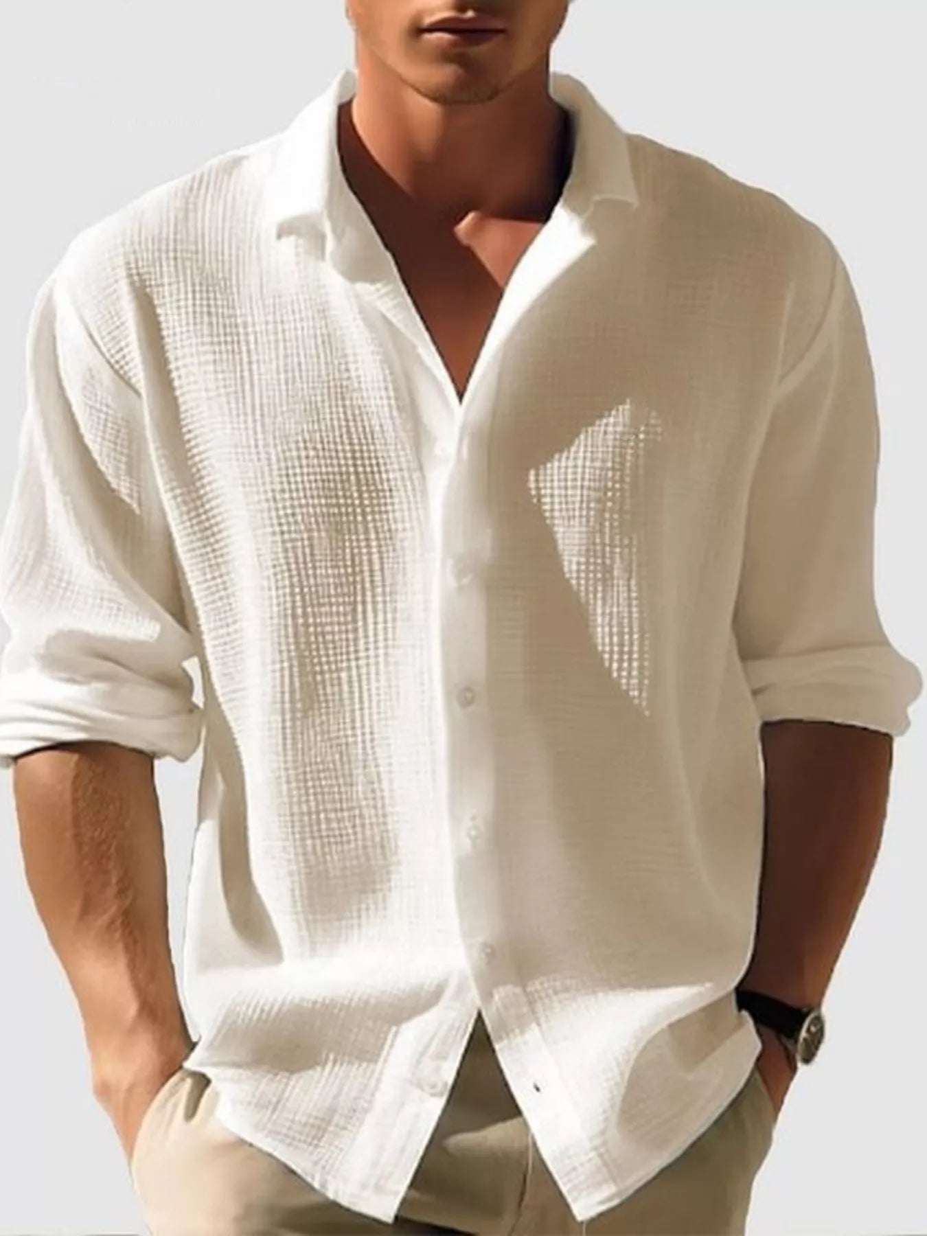 Men's Full Size Button Up Long Sleeve Shirt Plus Size NicholesGifts