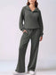 Relaxed Fit Quarter-Zip Top and Pants Set nicholesgifts