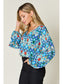 Women Double Take Full Size Printed Balloon Sleeve Blouse nicholesgifts