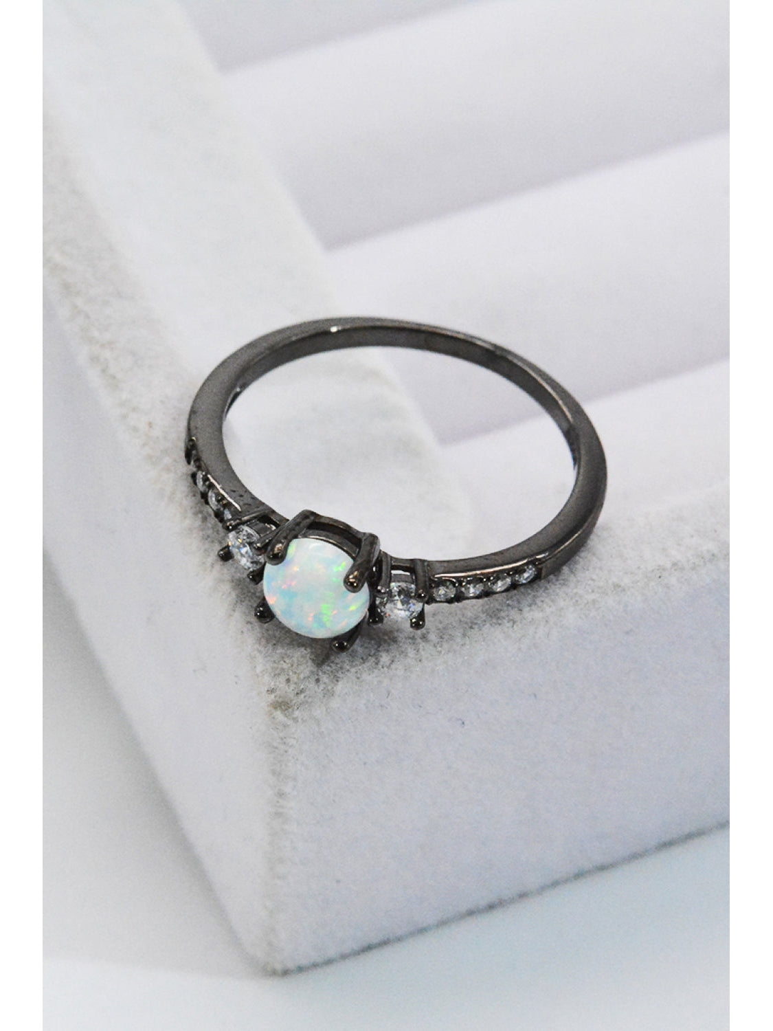 925 Sterling Silver Round Opal Ring nicholesgifts