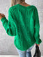 V-Neck Cable-Knit Long Sleeve Sweater nicholesgifts