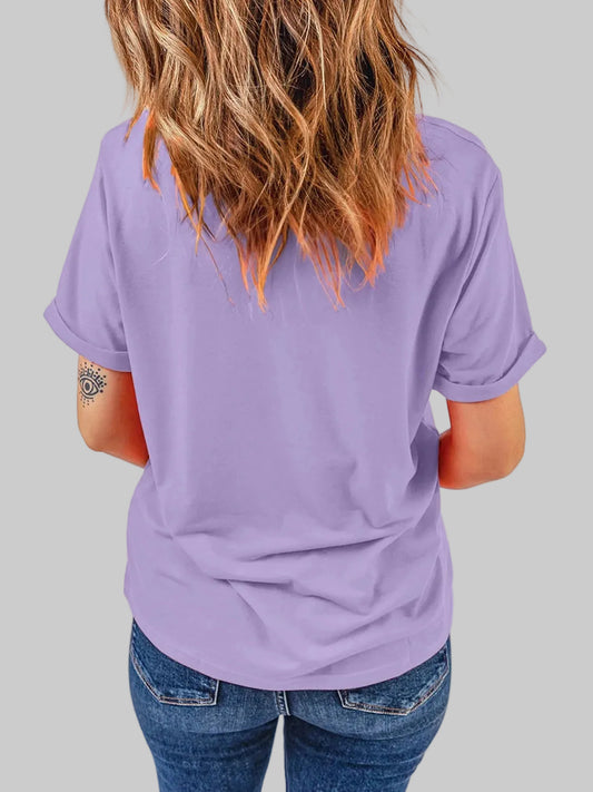 Bow Graphic Round Neck Short Sleeve T-Shirt nicholesgifts