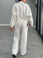 Baseball Collar Zip Up Outerwear and Drawstring Pants Set nicholesgifts