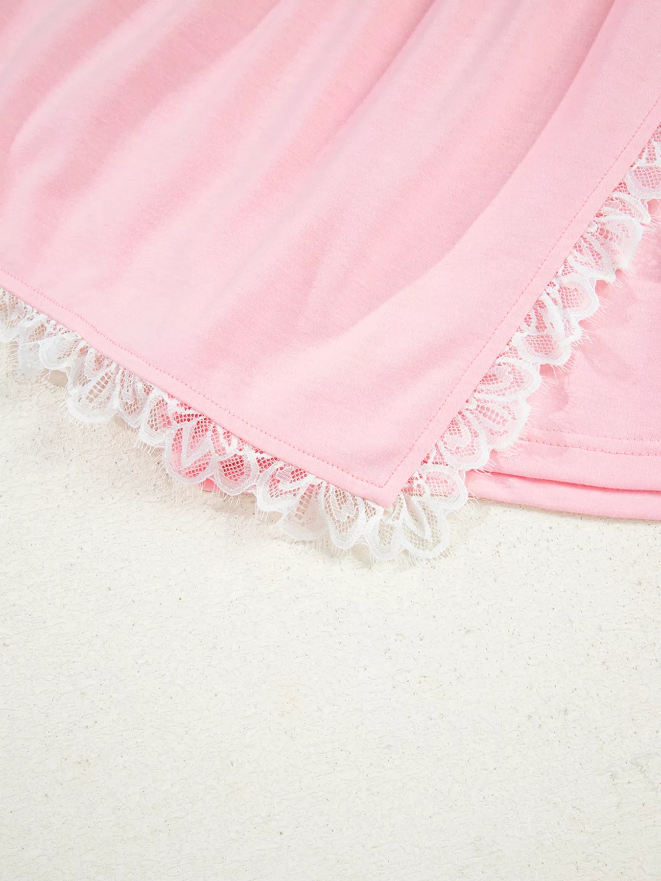 Peter Pan Lace Embellished Neck Sweatshirt and Skirt Two Piece Set NicholesGifts