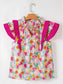 Floral Ruffle Layered Sleeve Blouse nicholesgifts