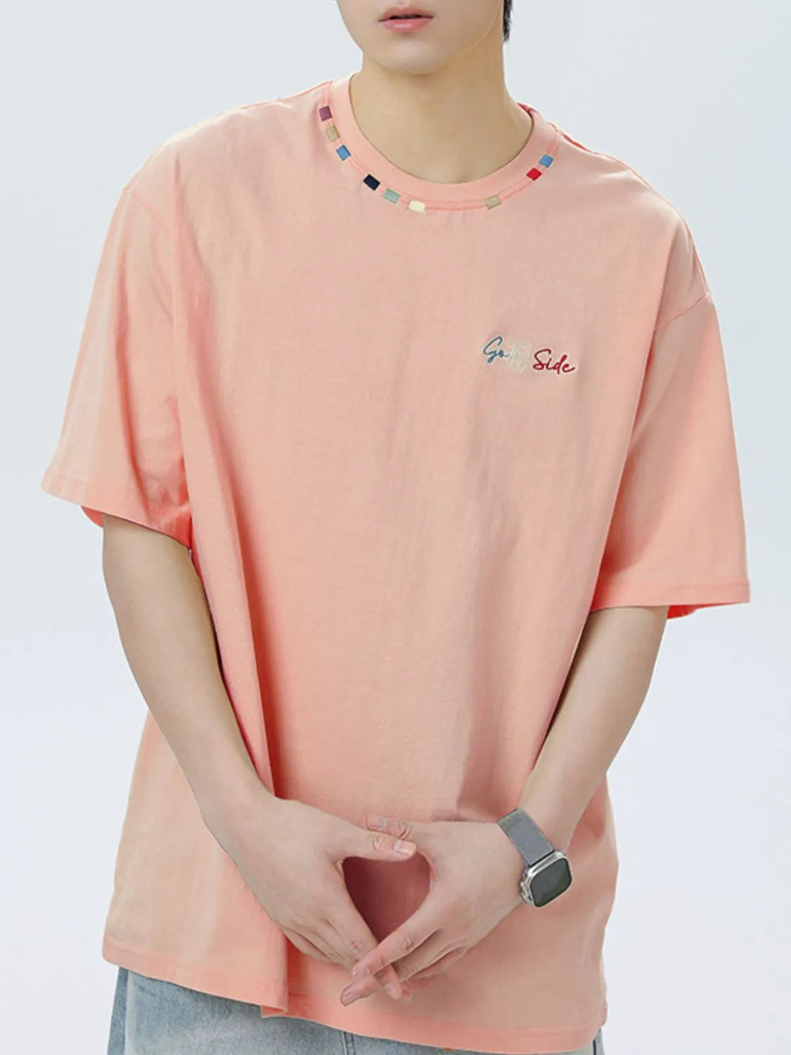 Men's Plus Size Round Neck Half Sleeve T-Shirt Trendsi