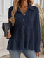 Women Striped Button-Down Tiered Shirt nicholesgifts