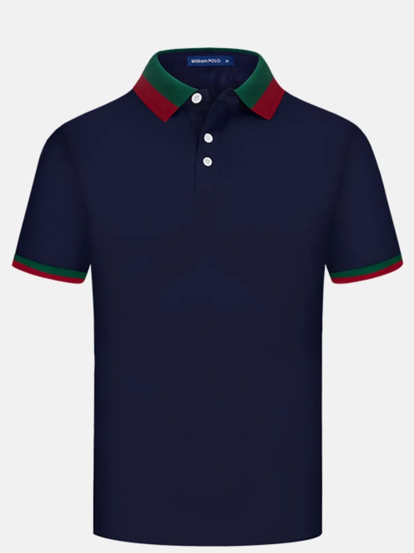 Men's Plus Size Contrast Collar Short Sleeve Polo NicholesGifts