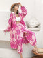 Printed Open Front Top and Pants Set nicholesgifts