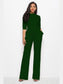 Mock Neck Tie-Waist Half Sleeve Jumpsuit nicholesgifts