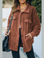 Button Up Collared Neck Long Sleeve Jacket nicholesgifts