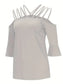 Full Size Cold Shoulder Three-Quarter Sleeve Blouse nicholesgifts