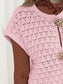 Crochet Short Sleeve Button Front Cardigan nicholesgifts