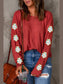 Women Christmas Tree Round Neck Long Sleeve Top nicholesgifts