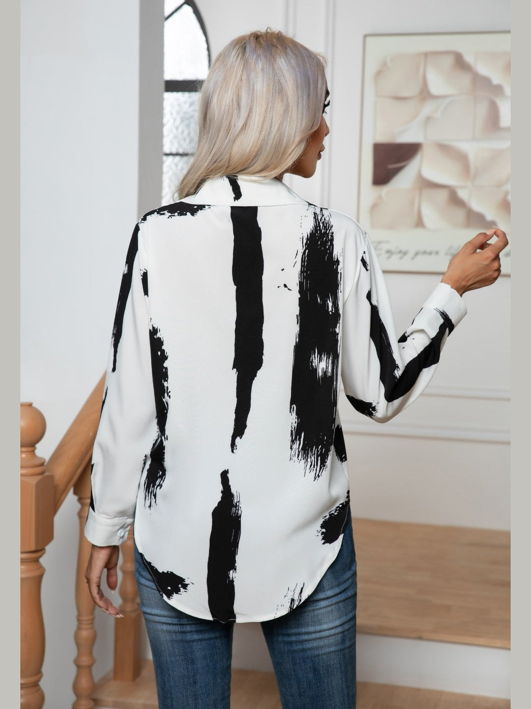 Tie-Dye Collared Neck Buttoned Shirt NicholesGifts