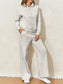 Collared Sweatshirt and High Waist Pants Active Set nicholesgifts