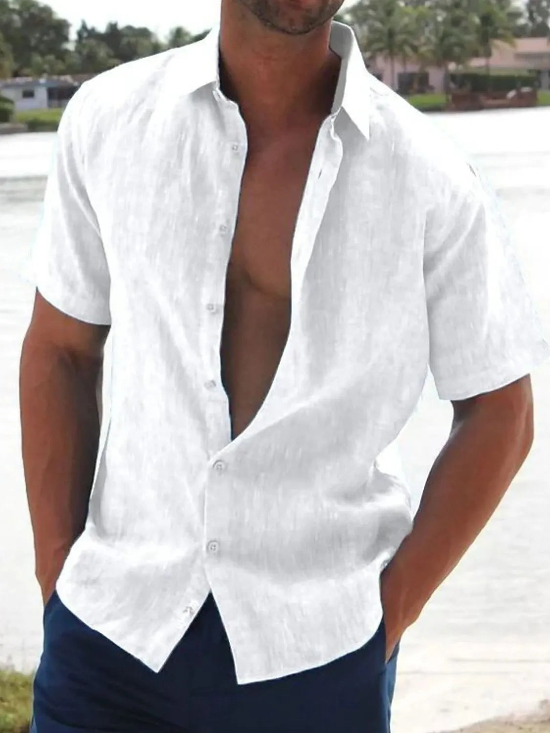 Men's Full Size Button Up Short Sleeve Shirt Plus Size NicholesGifts