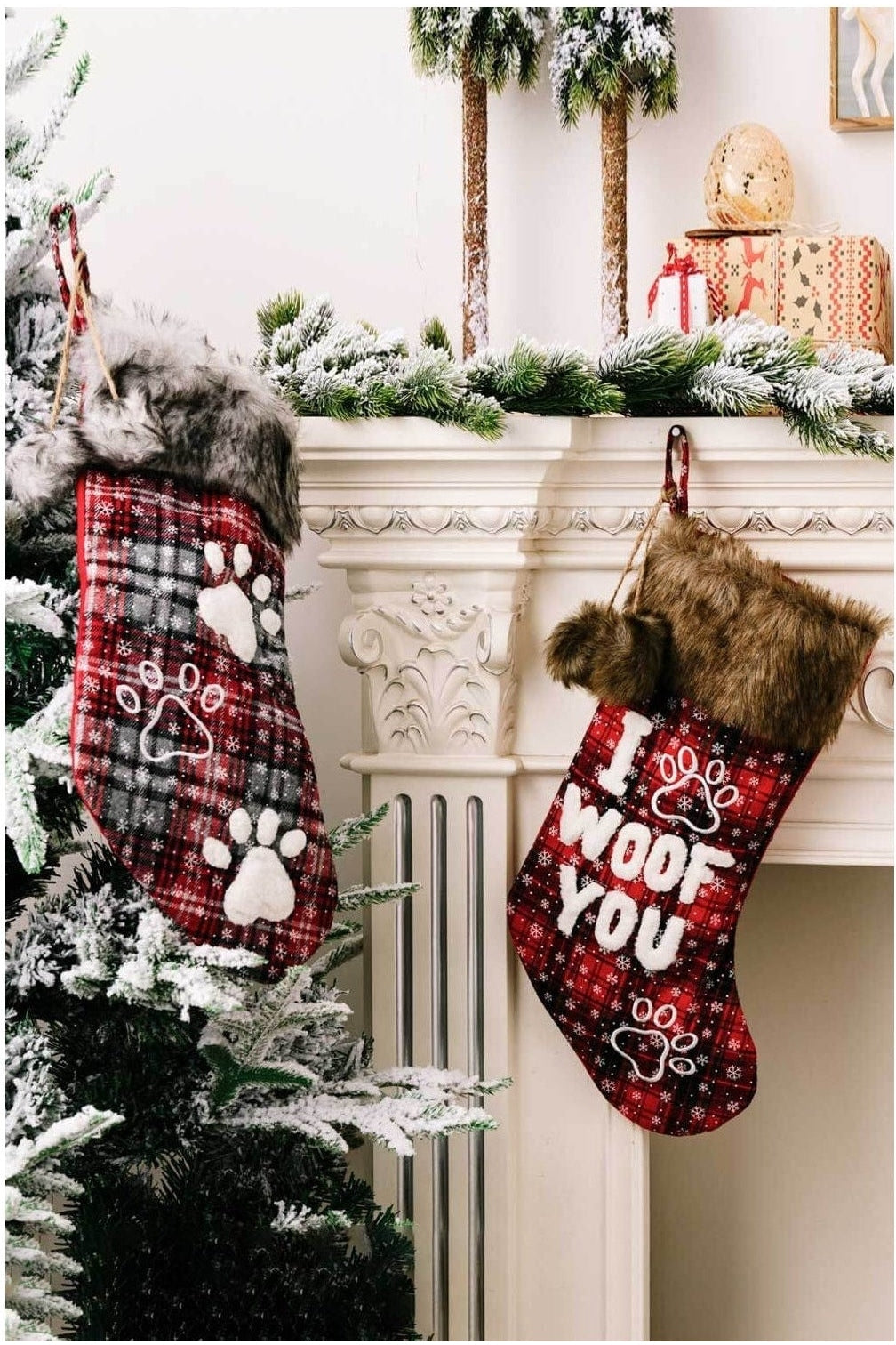 2-Pack Plush Christmas Stockings nicholesgifts