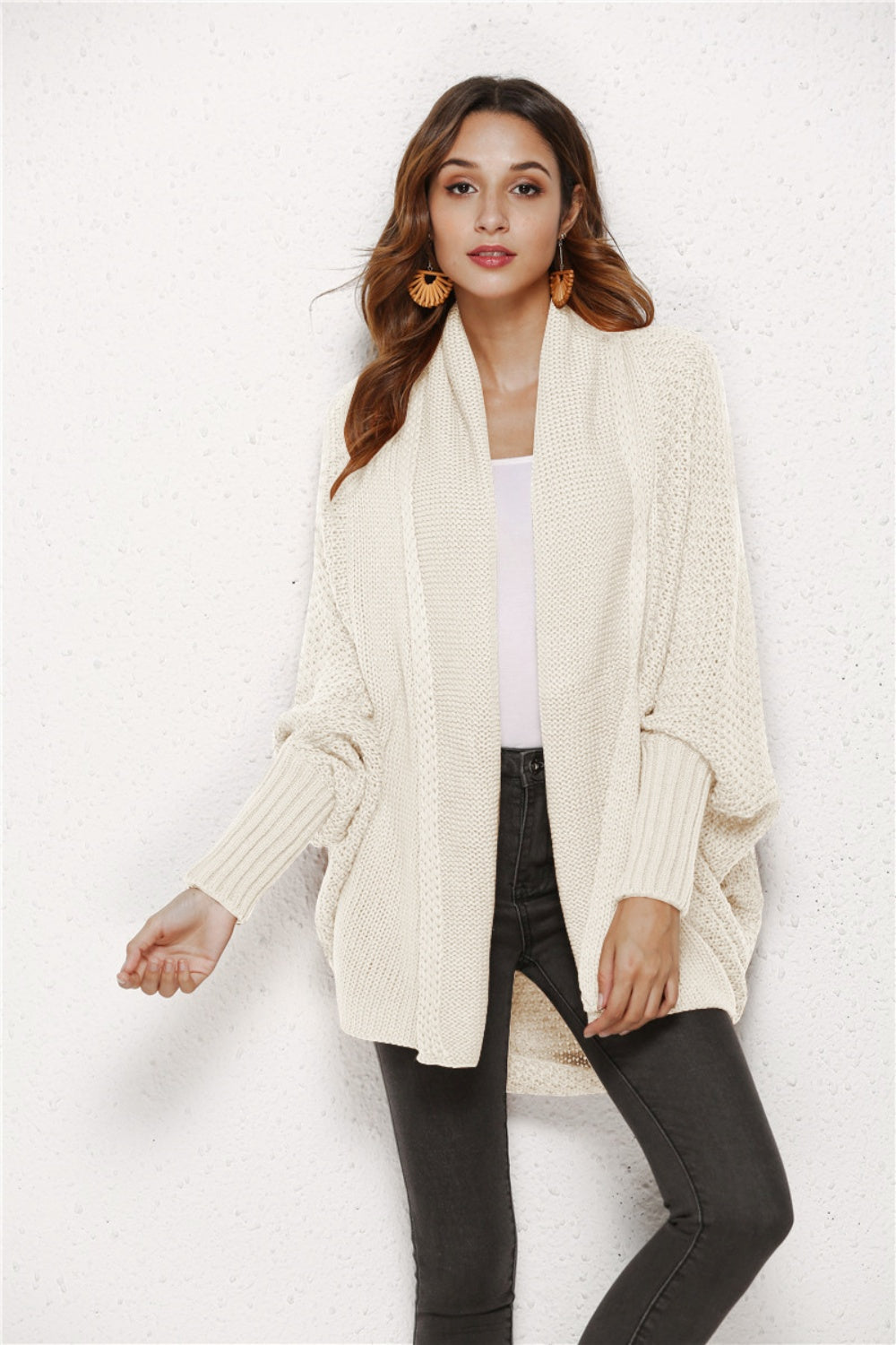 Open Front Batwing Sleeve Cardigan nicholesgifts