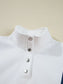 Women Color block Patchwork Half Button Baggy Sweatshirt nicholesgifts
