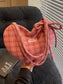 Heart-Shaped Plaid Shoulder Bag nicholesgifts