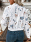 Printed Zip Up Long Sleeve Jacket nicholesgifts