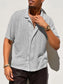 Men's Full Size Openwork Button Down Collared Neck Shirt Plus Size nicholesgifts