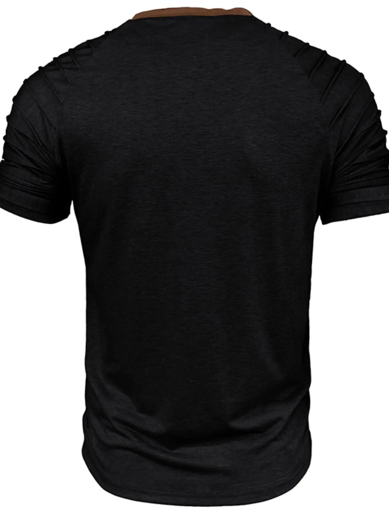 Men's Full Size Casual Henley Short Sleeve Top with Contrast Collar Plus Size NicholesGifts