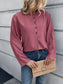 Ivy Lane Half Button Long Sleeve Blouse nicholesgifts