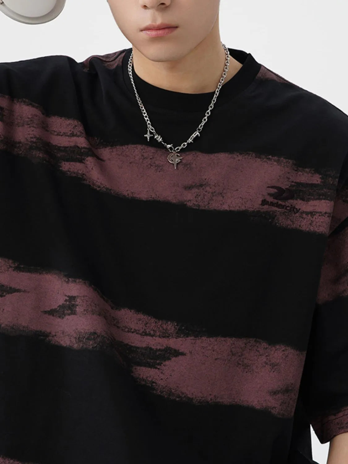 Men's Plus Size Basic style Round Neck Striped T-Shirt NicholesGifts