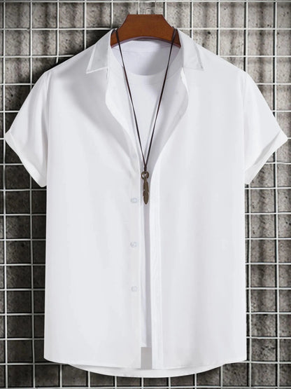 Men's Plus Size Casual Short Sleeve Button Down Shirt nicholesgifts