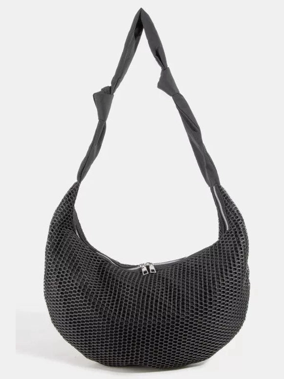 Fame Textured Mesh Knot Shoulder Bag nicholesgifts