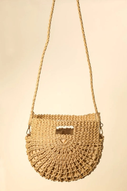 Fame Braided Semi Circle Tote Bag Trendsi