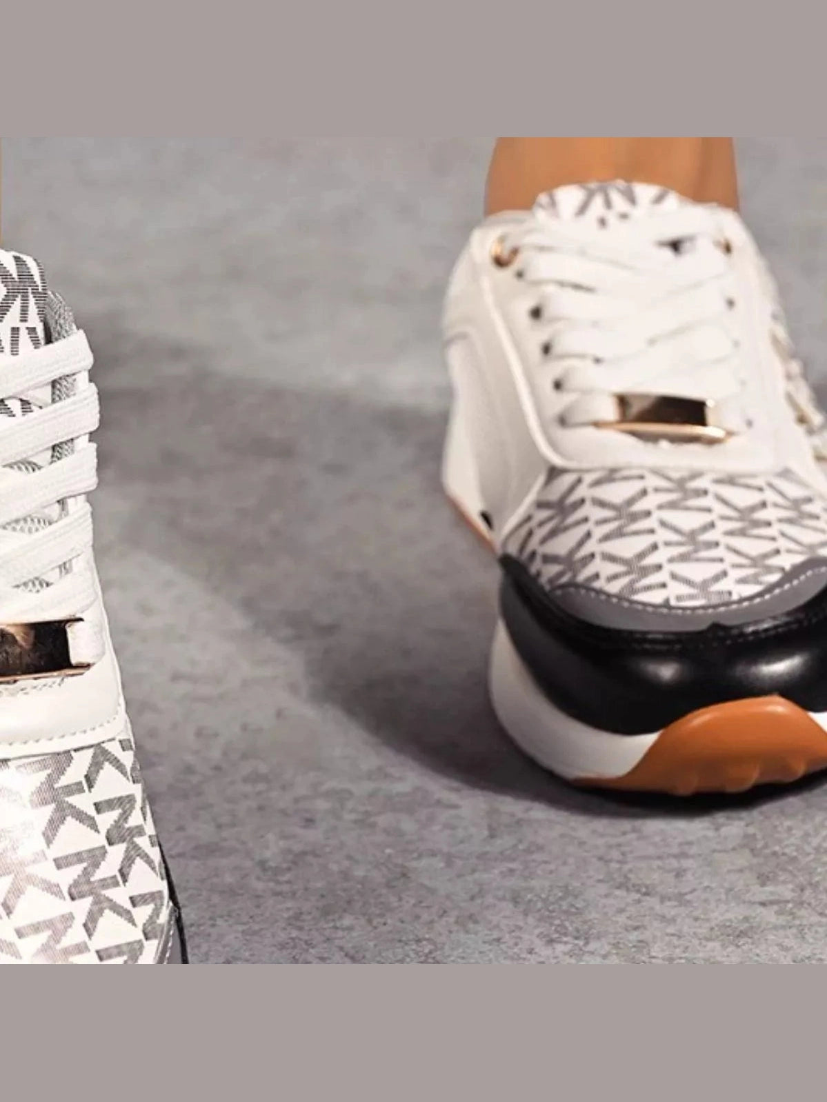 Women Lace Up Round Toe Sneakers nicholesgifts