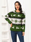 Women Reindeer Round Neck Christmas Sweater nicholesgifts