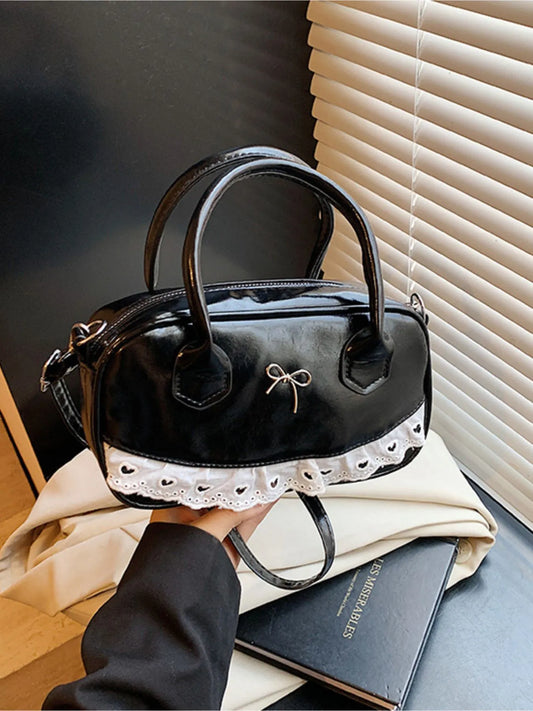 Lace Detail Bow Crossbody Bag Trendsi