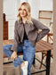Button Up Collared Neck Jacket nicholesgifts