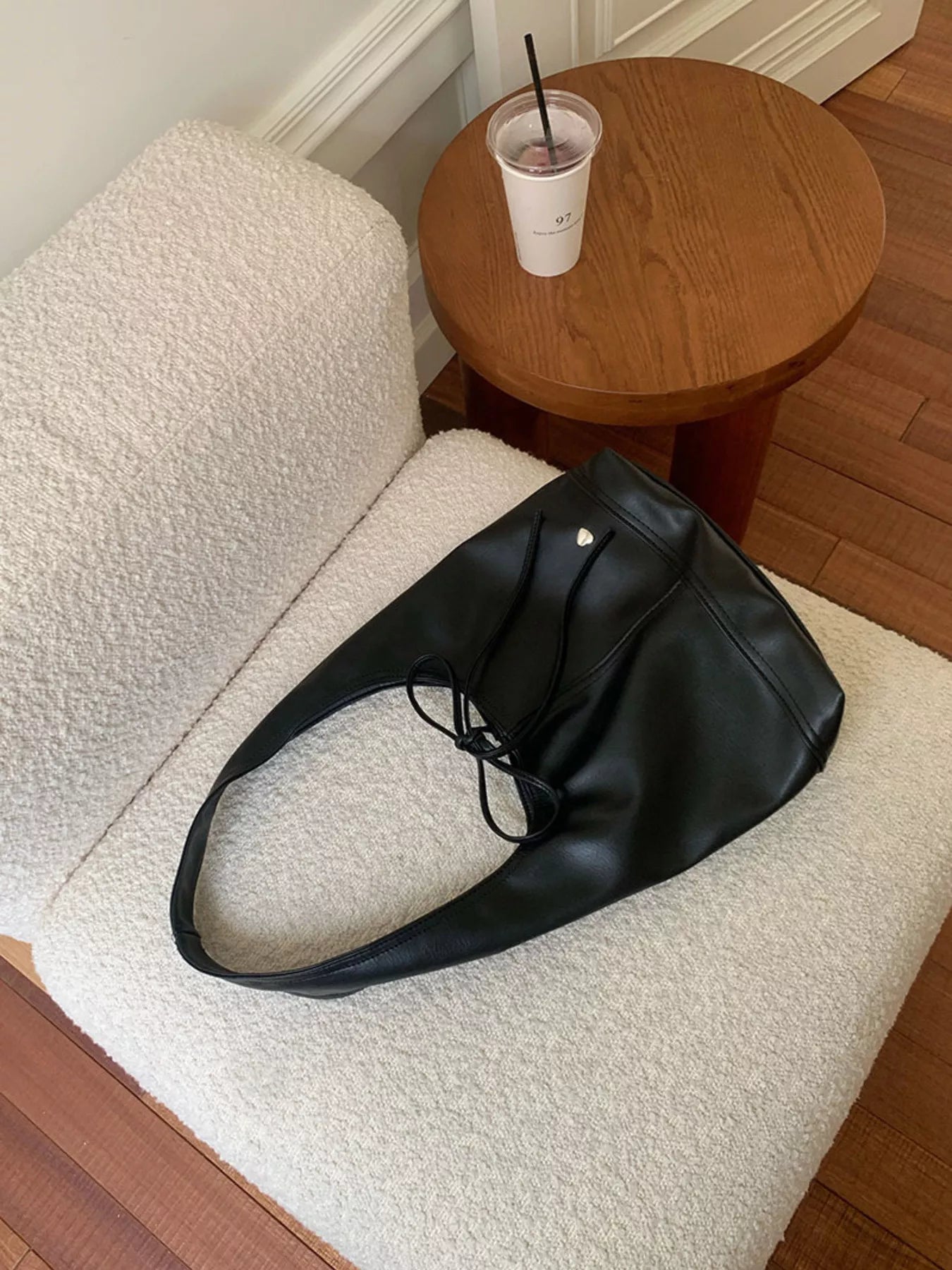 Leather Tied Shoulder Bag nicholesgifts