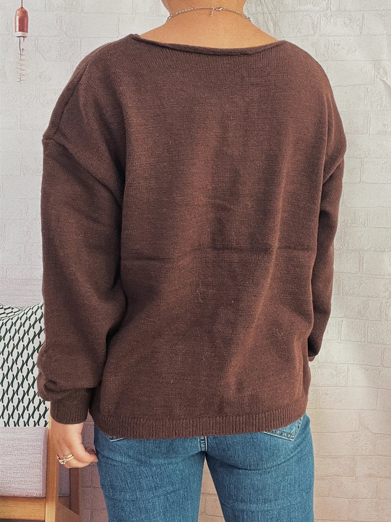Tie Front Drop Shoulder Cardigan Trendsi
