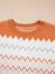 Zigzag Geometric Pattern Round Neck Sweater nicholesgifts