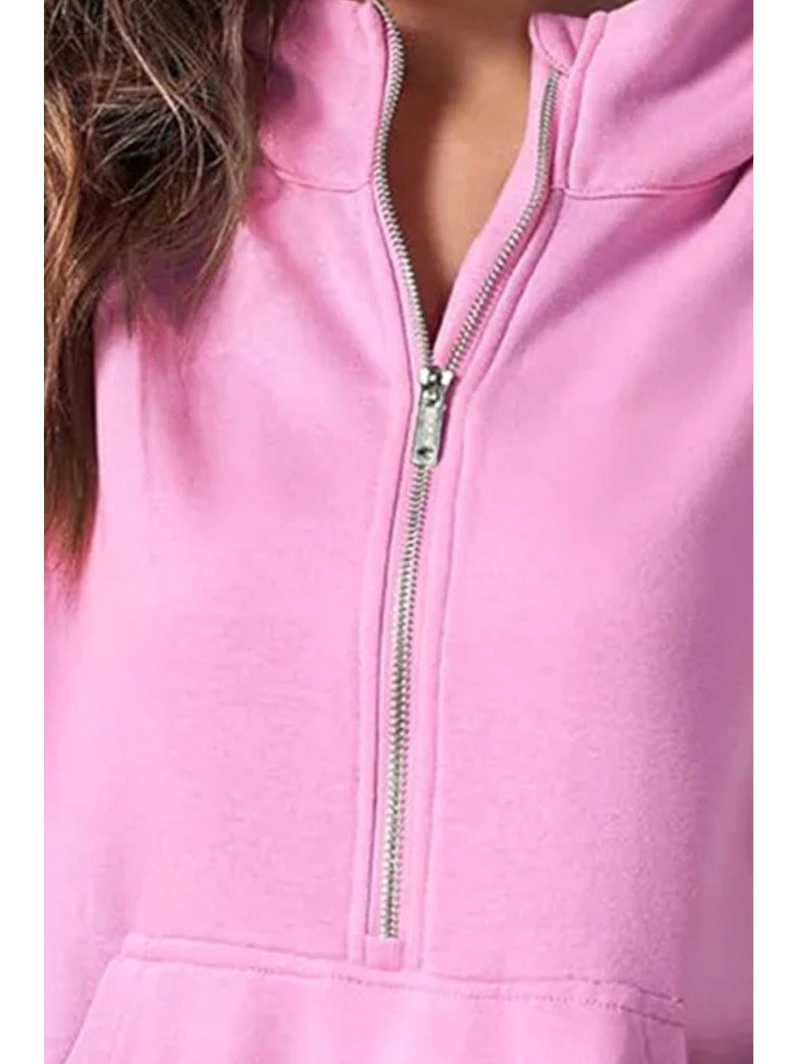 Women Half Zip Short Sleeve Hoodie nicholesgifts